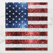 Amerikaanse vlag rode witte snuitjes wijn etiket (Enkel label)