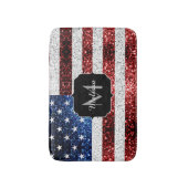 Amerikaanse vlag rode witte spinkelaar badmat (Voorkant Verticaal)