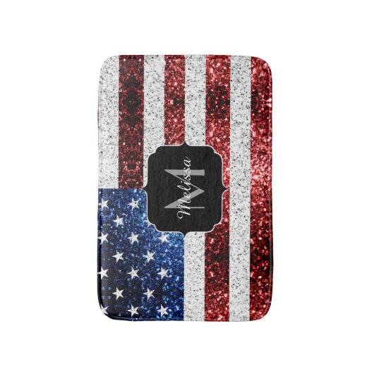 Amerikaanse vlag rode witte spinkelaar badmat (Voorkant Verticaal)