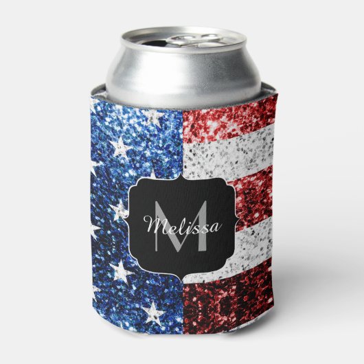 Amerikaanse vlag rode witte spinkelaar blikjeskoeler (Blikje Voorkant)