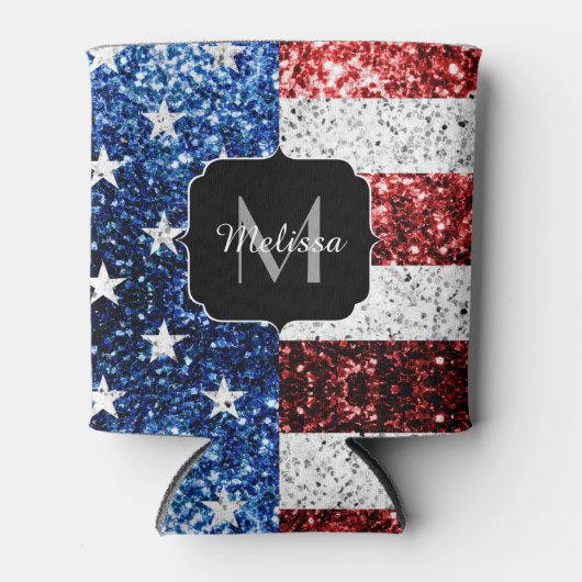 Amerikaanse vlag rode witte spinkelaar blikjeskoeler (Voorkant)