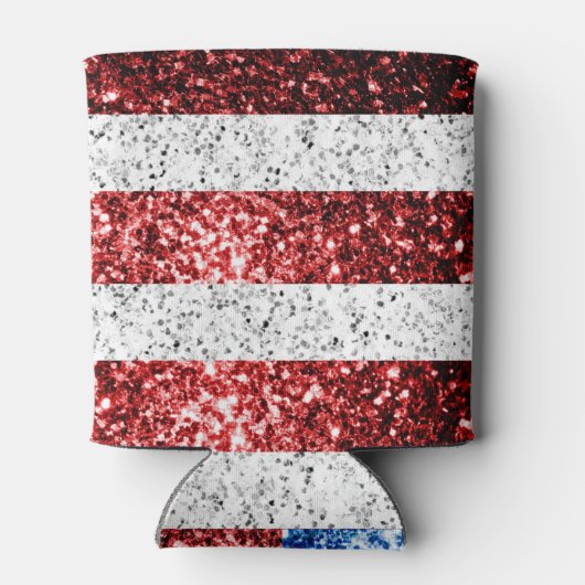 Amerikaanse vlag rode witte spinkelaar blikjeskoeler (Achterkant)