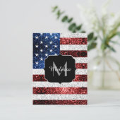 Amerikaanse vlag rode witte spinkelaar briefkaart (Staand voorkant)
