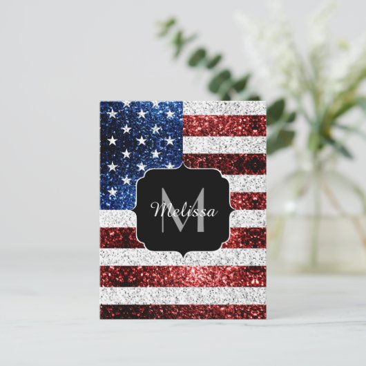 Amerikaanse vlag rode witte spinkelaar briefkaart (Staand voorkant)