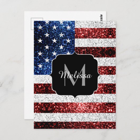 Amerikaanse vlag rode witte spinkelaar briefkaart (Voorkant / Achterkant)