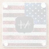 Amerikaanse vlag rode witte spinkelaar glazen onderzetter (Achterkant)