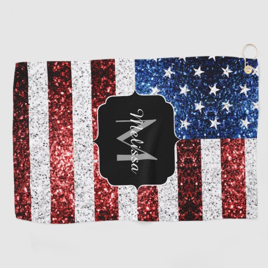 Amerikaanse vlag rode witte spinkelaar golfhanddoek (Horizontaal)