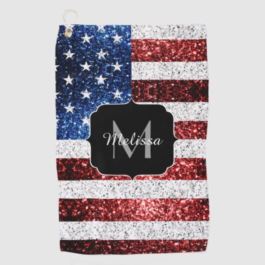 Amerikaanse vlag rode witte spinkelaar golfhanddoek (Voorkant)