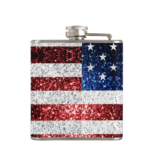 Amerikaanse vlag rode witte spinkelaar heupfles (Achterkant)