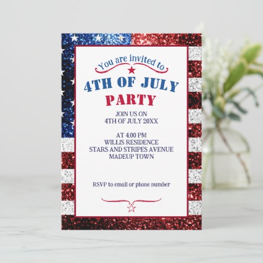 Amerikaanse vlag rode witte spinkelaar kaart (Staand voorkant)