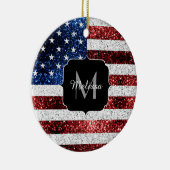 Amerikaanse vlag rode witte spinkelaar keramisch ornament (Rechts)