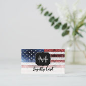 Amerikaanse vlag rode witte spinkelaar klantenkaartje (Staand voorkant)