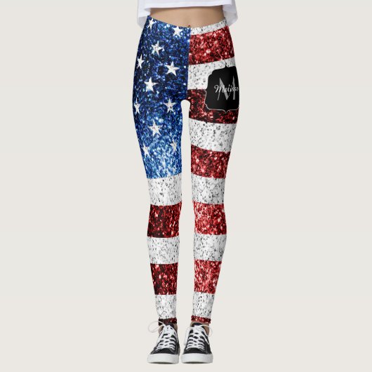 Amerikaanse vlag rode witte spinkelaar leggings (Voorkant)