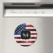 Amerikaanse vlag rode witte spinkelaar magneet (Insitu (Vaatwasser))