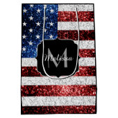 Amerikaanse vlag rode witte spinkelaar medium cadeauzakje (Achterkant)