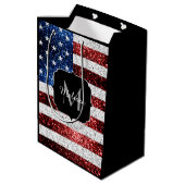 Amerikaanse vlag rode witte spinkelaar medium cadeauzakje (Achterkant Gekanteld)