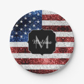 Amerikaanse vlag rode witte spinkelaar papieren bordje (Voorkant)