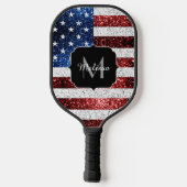 Amerikaanse vlag rode witte spinkelaar pickleball paddle (Achterkant)
