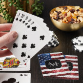 Amerikaanse vlag rode witte spinkelaar pokerkaarten (Insitu)