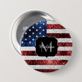 Amerikaanse vlag rode witte spinkelaar ronde button 7,6 cm (Voorkant /achterkant)