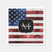 Amerikaanse vlag rode witte spinkelaar servet (Voorkant)