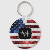 Amerikaanse vlag rode witte spinkelaar sleutelhanger (Achterkant)