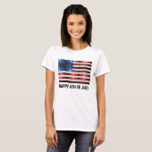 Amerikaanse vlag rode witte spinkelaar t-shirt (Voorkant volledig)
