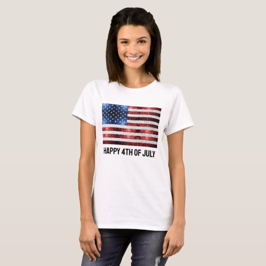 Amerikaanse vlag rode witte spinkelaar t-shirt (Voorkant volledig)