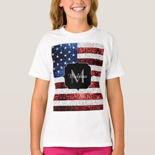 Amerikaanse vlag rode witte spinkelaar t-shirt (Voorkant)