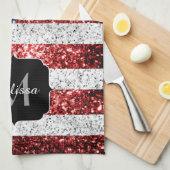 Amerikaanse vlag rode witte spinkelaar theedoek (Quarter Fold)