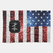 Amerikaanse vlag rode witte spinkelaar theedoek (Horizontaal)