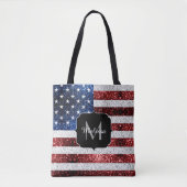 Amerikaanse vlag rode witte spinkelaar tote bag (Voorkant)
