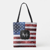 Amerikaanse vlag rode witte spinkelaar tote bag (Achterkant)