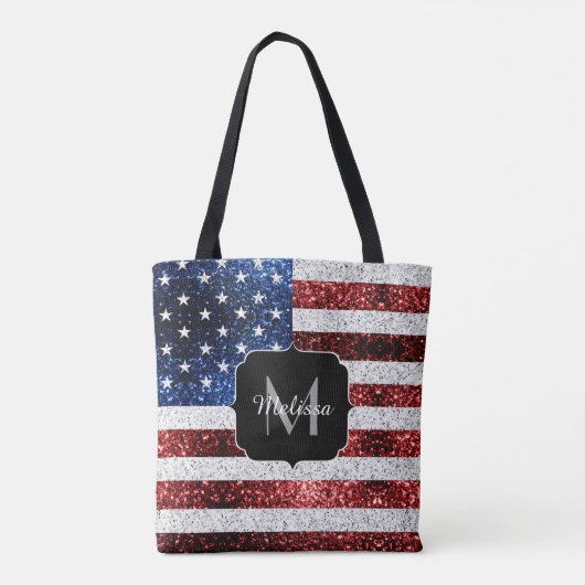 Amerikaanse vlag rode witte spinkelaar tote bag (Achterkant)