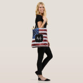 Amerikaanse vlag rode witte spinkelaar tote bag (Op model)