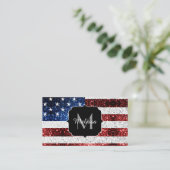 Amerikaanse vlag rode witte spinkelaar visitekaartje (Staand voorkant)