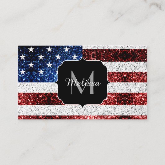 Amerikaanse vlag rode witte spinkelaar visitekaartje (Voorkant)