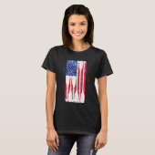 Amerikaanse vlag roeiboot Schattige Amerikaanse ro T-shirt (Voorkant volledig)