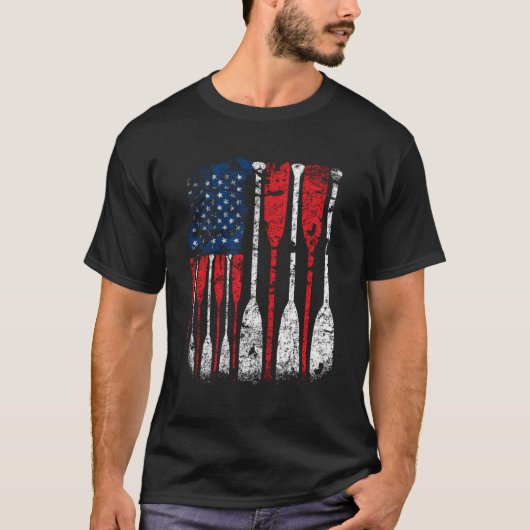 Amerikaanse vlag roeiboot Schattige US Row Crew 4t T-shirt (Voorkant)
