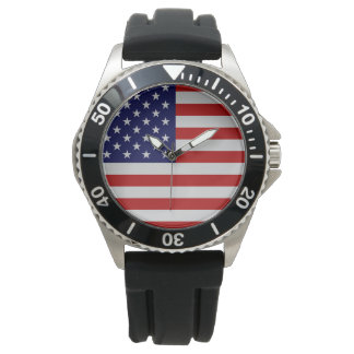 Amerikaanse vlag Roestvrij staal Horloge