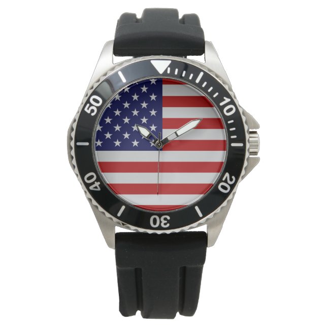 Amerikaanse vlag Roestvrij staal Horloge (Voorkant)