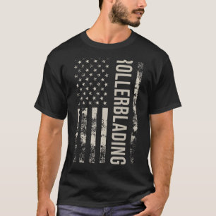 Amerikaanse vlag Rollerblading T-shirt