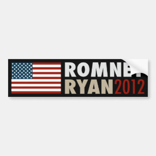 Amerikaanse vlag Romney-Ryan 2012 Bumpersticker Bl