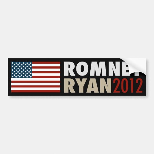 Amerikaanse vlag Romney-Ryan 2012 Bumpersticker Bl (Voorkant)