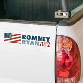Amerikaanse vlag Romney-Ryan Bumpersticker 2012 (Op Truck)