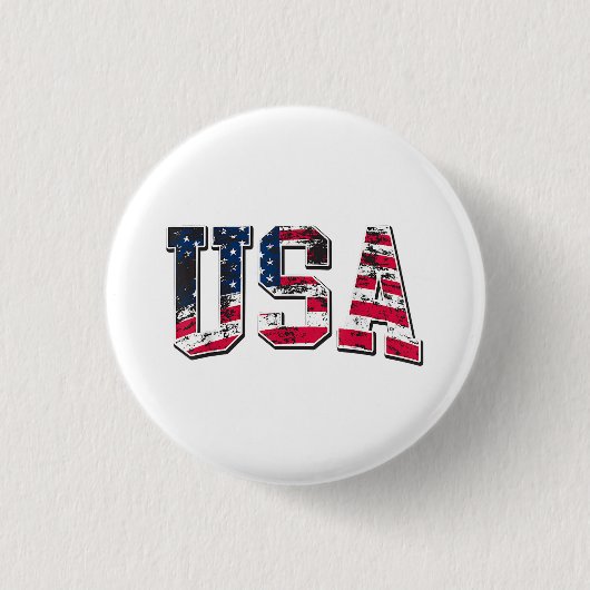 Amerikaanse  vlag ronde button 3,2 cm (Voorkant)