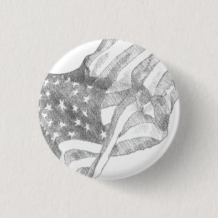 Amerikaanse vlag ronde button 3,2 cm