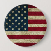 Amerikaanse vlag ronde button 4,0 cm (Voorkant)