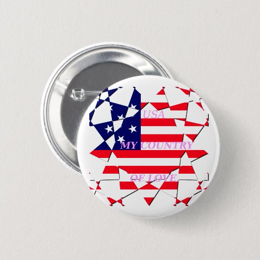 Amerikaanse vlag ronde button 5,7 cm (Voorkant /achterkant)