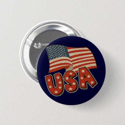  Amerikaanse vlag Ronde Button 5,7 Cm (Voorkant /achterkant)